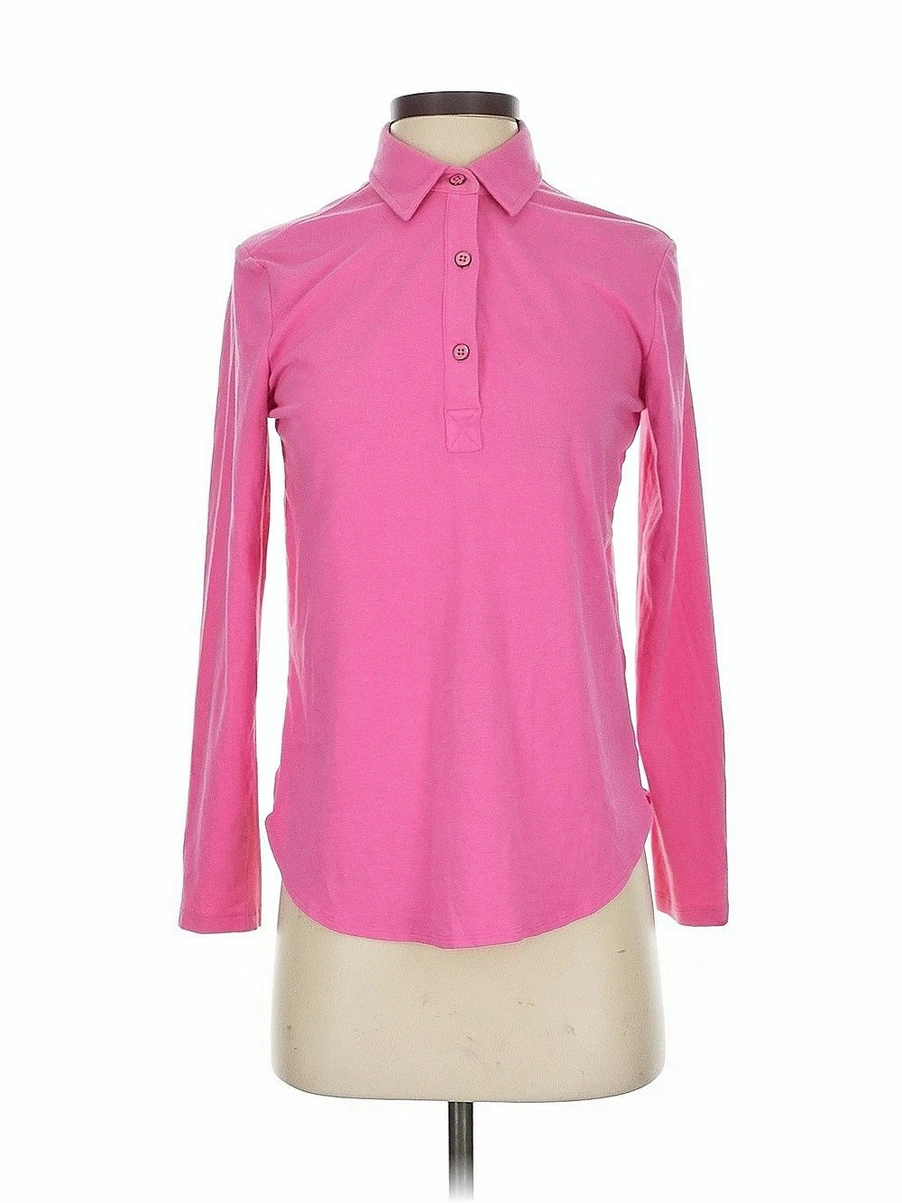 J.McLaughlin Pink Long Sleeve Polo Size Small